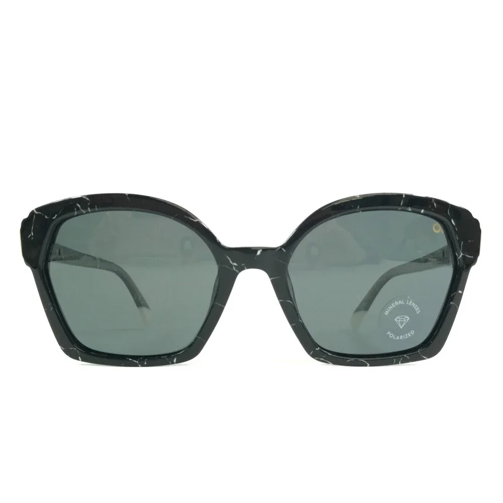 Etnia Barcelona Sunglasses JOANIC BKWH Black White Frames Gray Polarized Lenses